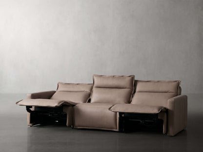 Rowland Leather Three-Piece Motion Modular Sofa