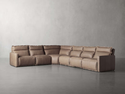 Rowland Leather Six-Piece Motion Sectional