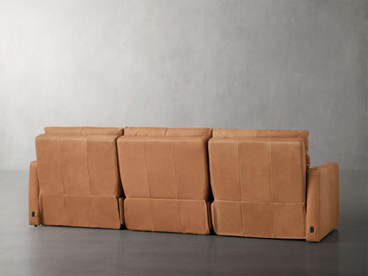 Rowland Tailored Leather Three-Piece Motion Modular Sofa