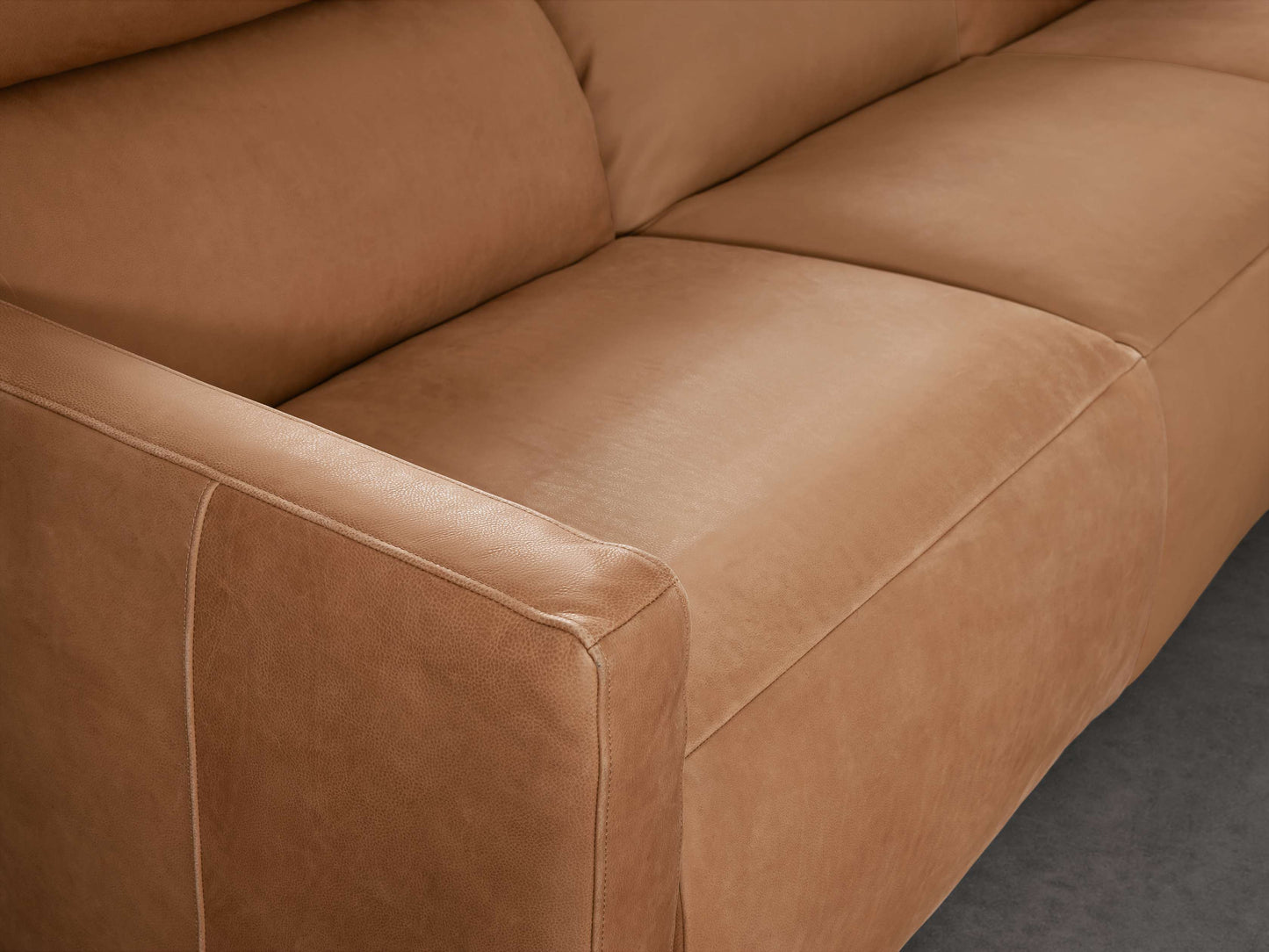 Rowland Tailored Leather Three-Piece Motion Modular Sofa