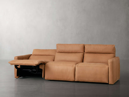 Rowland Tailored Leather Three-Piece Motion Modular Sofa