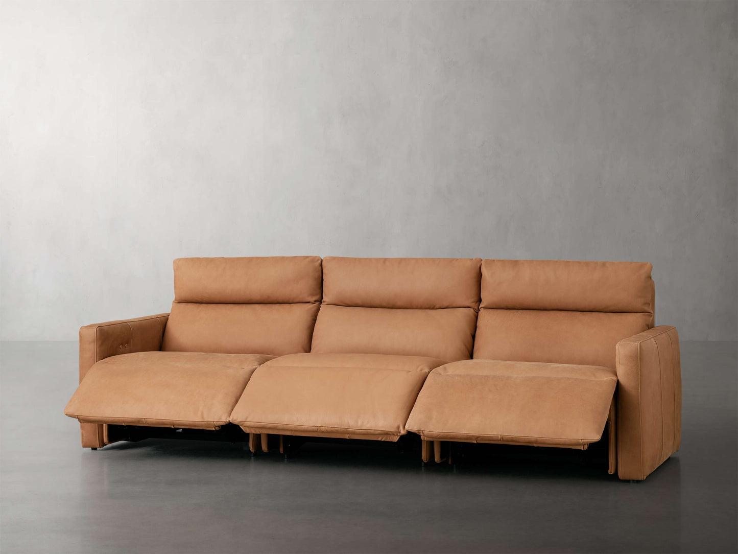 Rowland Tailored Leather Three-Piece Motion Modular Sofa