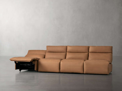 Rowland Tailored Leather Four-Piece Armless Motion Modular Sofa