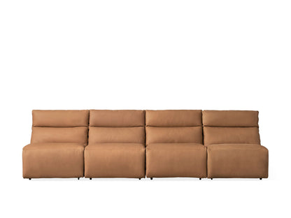 Rowland Tailored Leather Four-Piece Armless Motion Modular Sofa