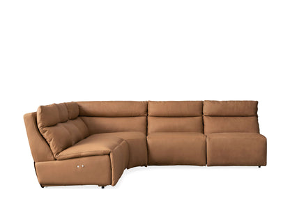 Rowland Tailored Leather Five-Piece Armless Motion Corner Sectional