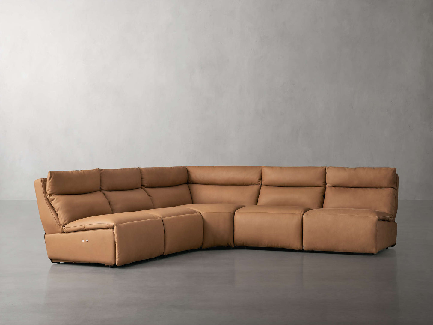 Rowland Tailored Leather Five-Piece Armless Motion Corner Sectional