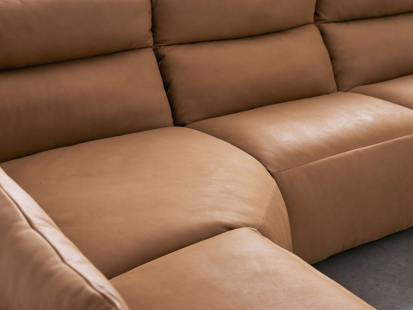 Rowland Tailored Leather Five-Piece Armless Motion Corner Sectional