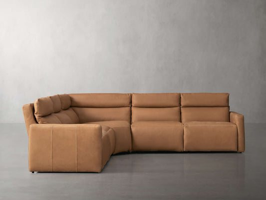 Rowland Tailored Leather Five-Piece Motion Corner Sectional