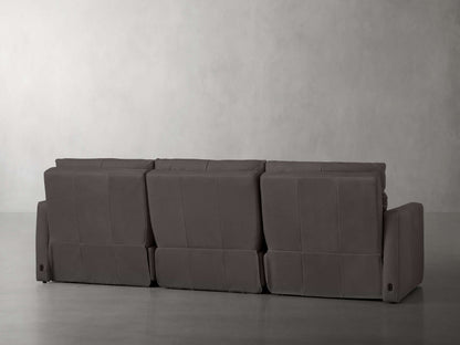 Rowland Tailored Leather Three-Piece Motion Modular Sofa