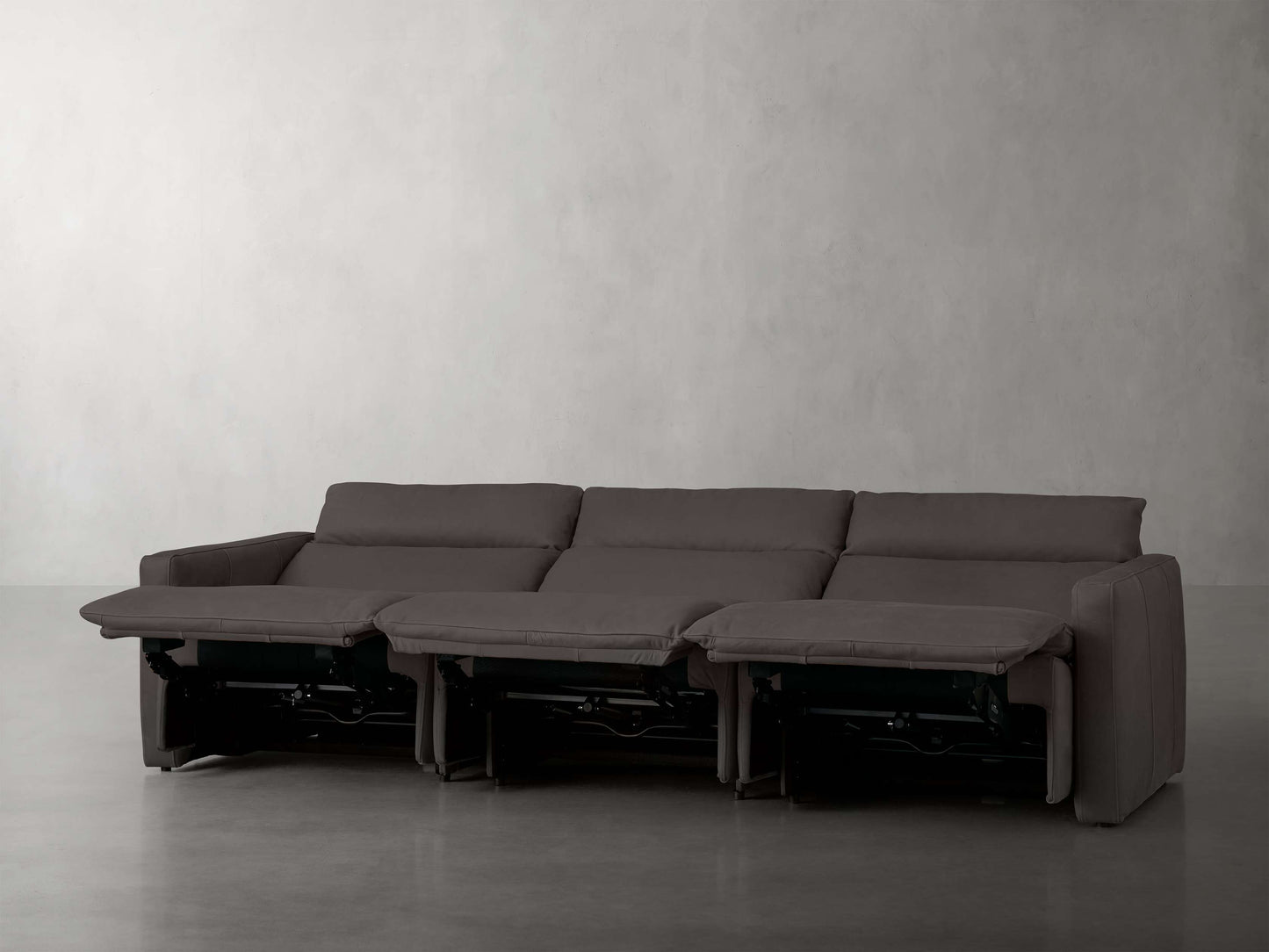 Rowland Tailored Leather Three-Piece Motion Modular Sofa