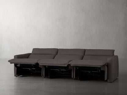 Rowland Tailored Leather Three-Piece Motion Modular Sofa