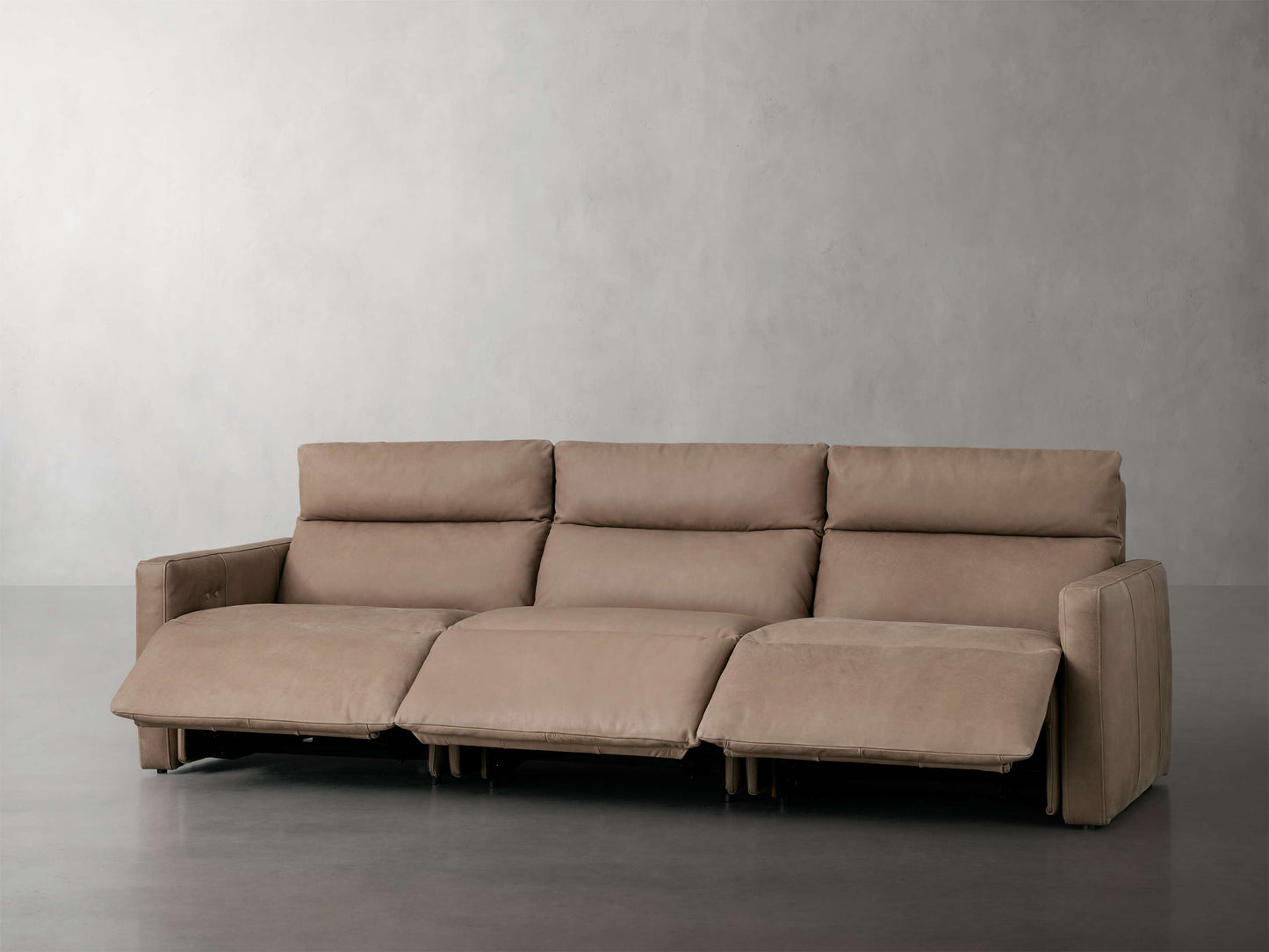 Rowland Tailored Leather Three-Piece Motion Modular Sofa