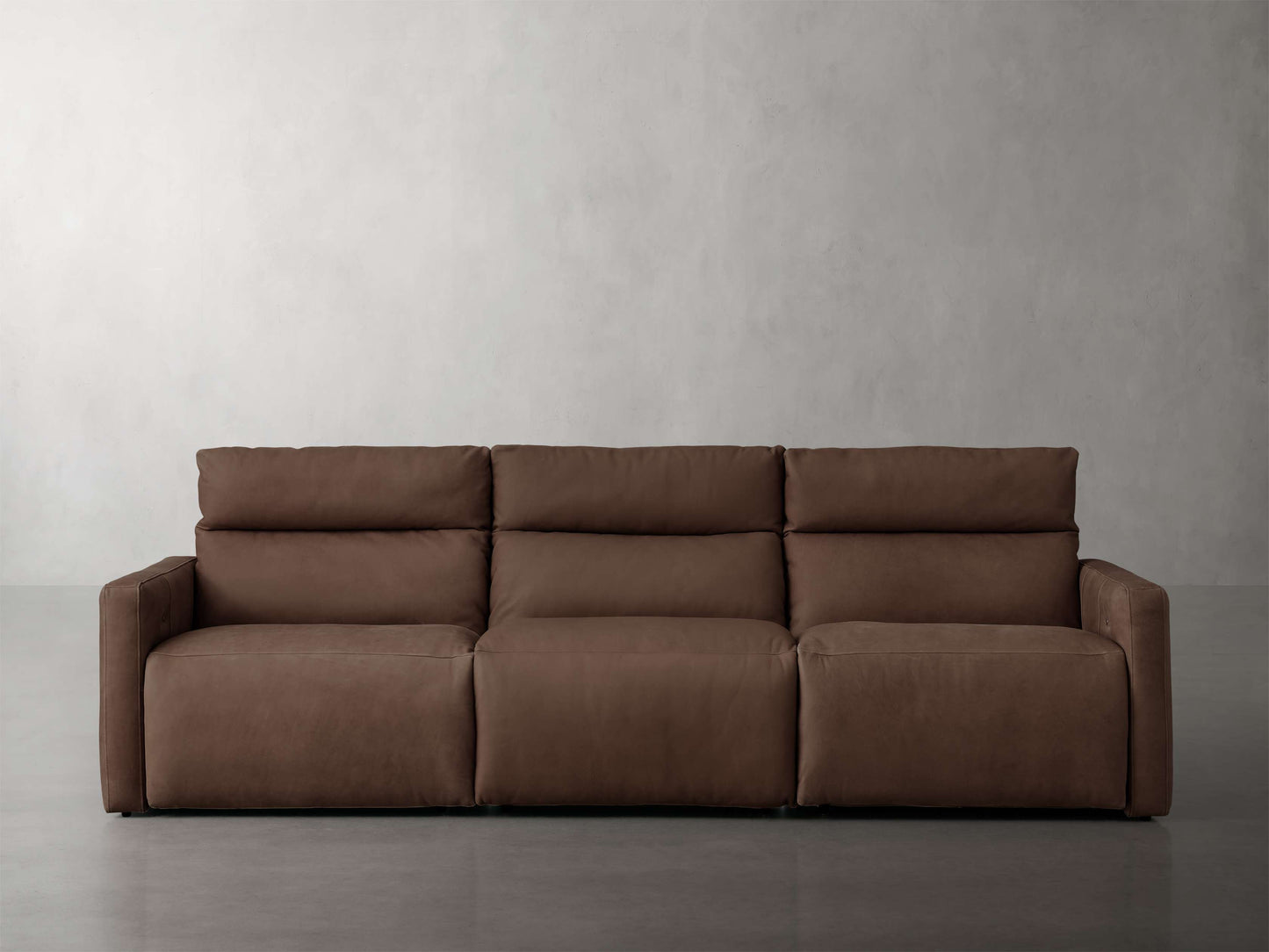 Rowland Tailored Leather Three-Piece Motion Modular Sofa