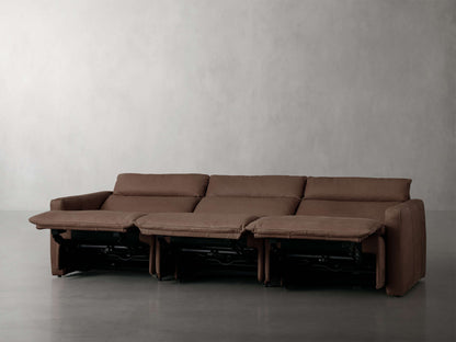 Rowland Tailored Leather Three-Piece Motion Modular Sofa