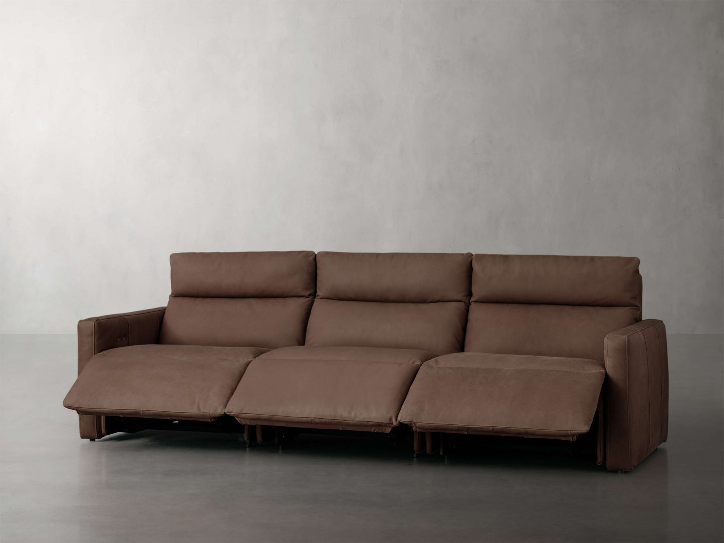 Rowland Tailored Leather Three-Piece Motion Modular Sofa