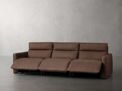 Rowland Tailored Leather Three-Piece Motion Modular Sofa