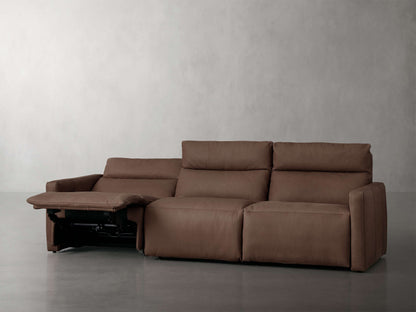 Rowland Tailored Leather Three-Piece Motion Modular Sofa