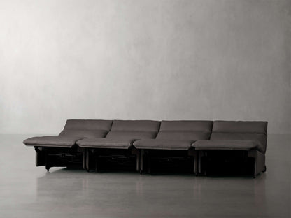 Rowland Tailored Leather Four-Piece Armless Motion Modular Sofa