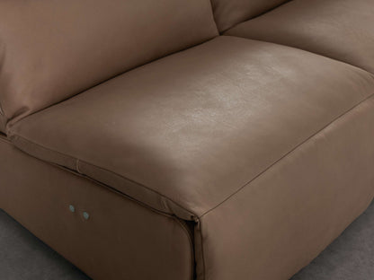Rowland Tailored Leather Four-Piece Armless Motion Modular Sofa