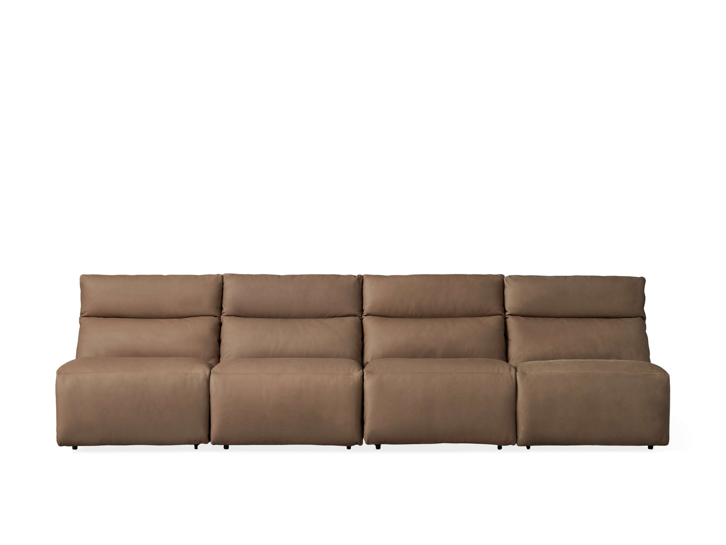 Rowland Tailored Leather Four-Piece Armless Motion Modular Sofa