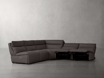 Rowland Tailored Leather Five-Piece Armless Motion Corner Sectional