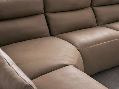 Rowland Tailored Leather Five-Piece Armless Motion Corner Sectional