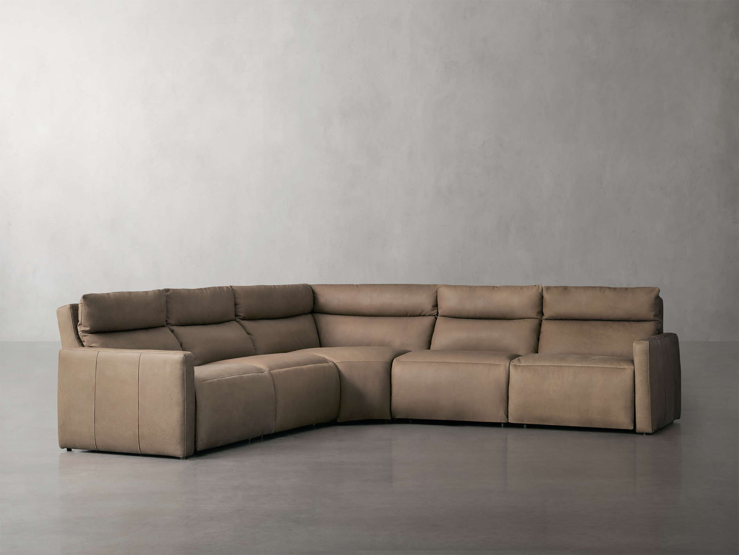 Rowland Tailored Leather Five-Piece Motion Corner Sectional