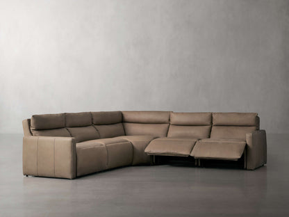 Rowland Tailored Leather Five-Piece Motion Corner Sectional