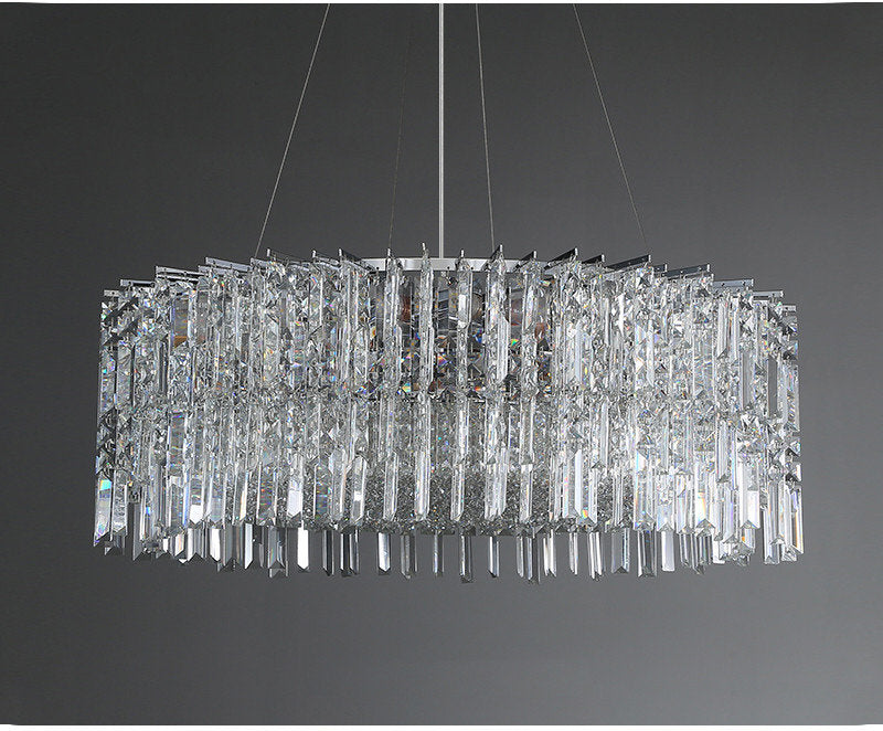 Ischia di Castro | Modern Luxury Drum Crystal LED Chandelier in Creative Design, Gold, Dia31.5xh11.0", Cool Light, Non-Dimmable