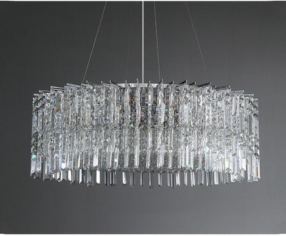 Ischia di Castro | Modern Luxury Drum Crystal LED Chandelier in Creative Design, Gold, Dia31.5xh11.0", Cool Light, Non-Dimmable