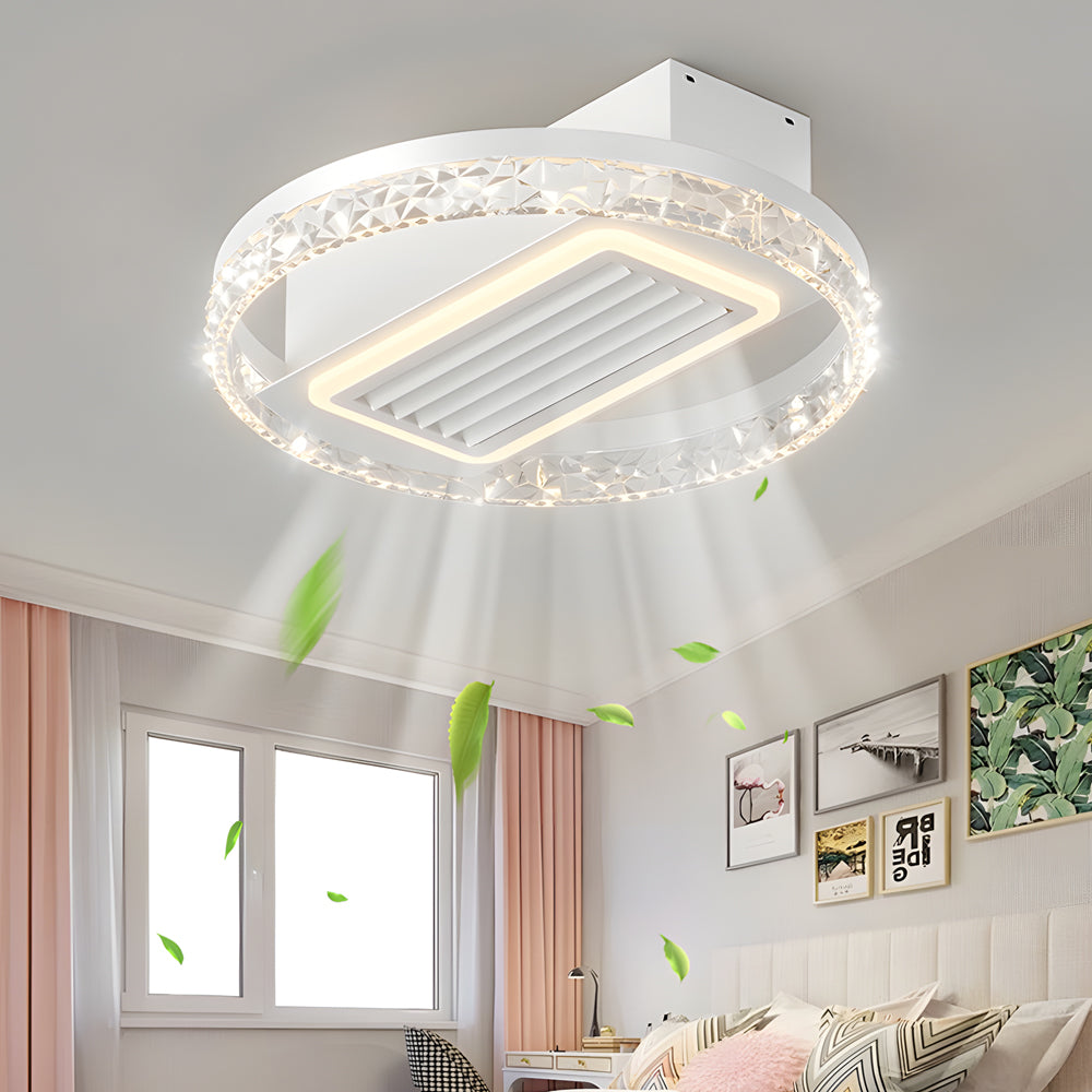 19.7 In. Nordic 6 Speeds Bladeless Ceiling Fan with LED Light, Remote Control