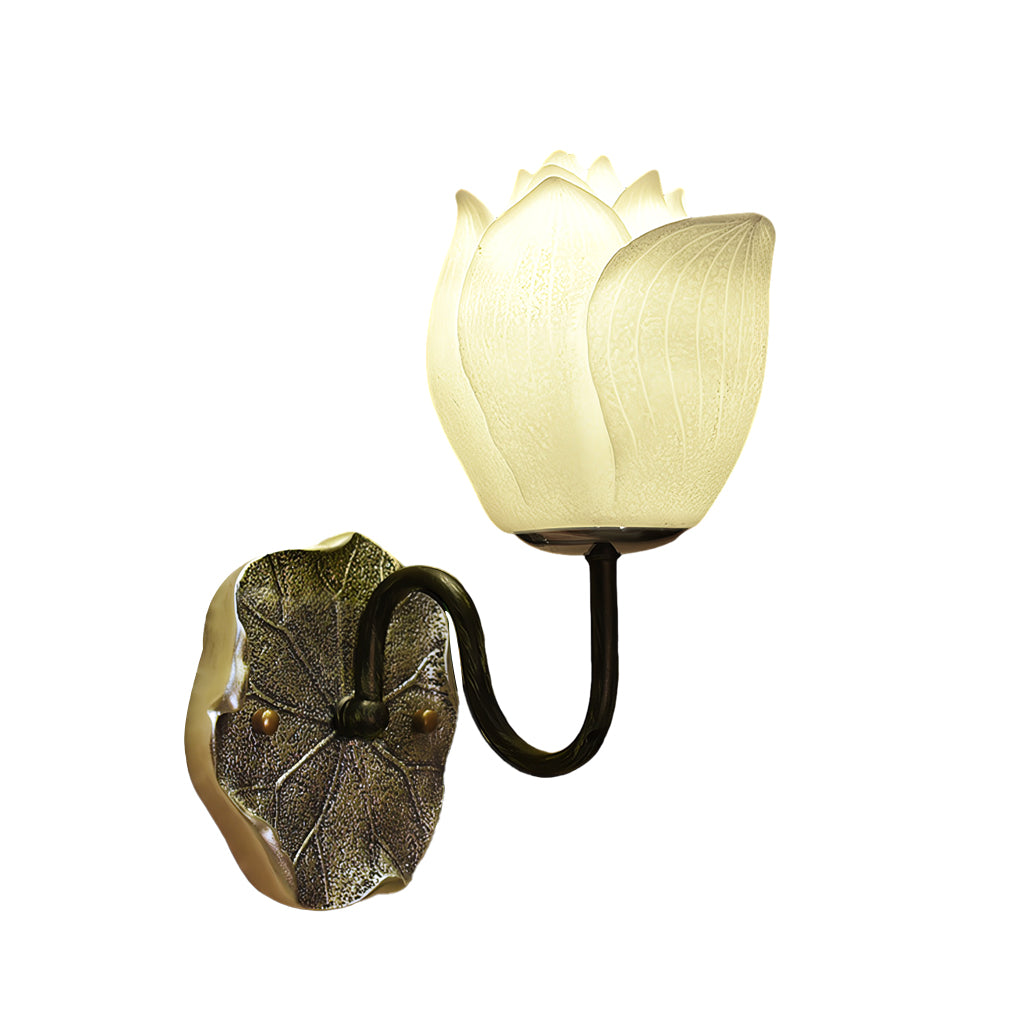 Lotus Flowers Resin Three Step Dimming Creative Modern Wall Lights Fixture