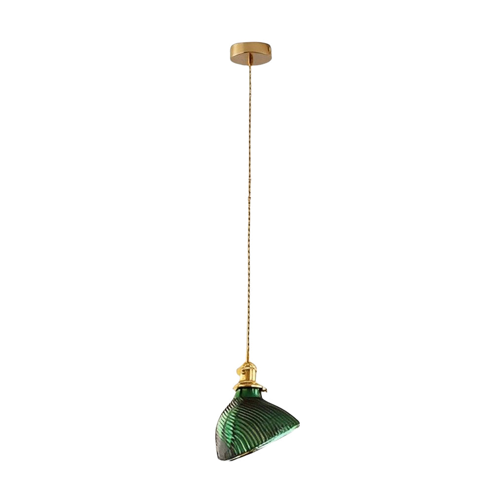 Creative Personality LED Copper Glass Green Retro Nordic Pendant Lights