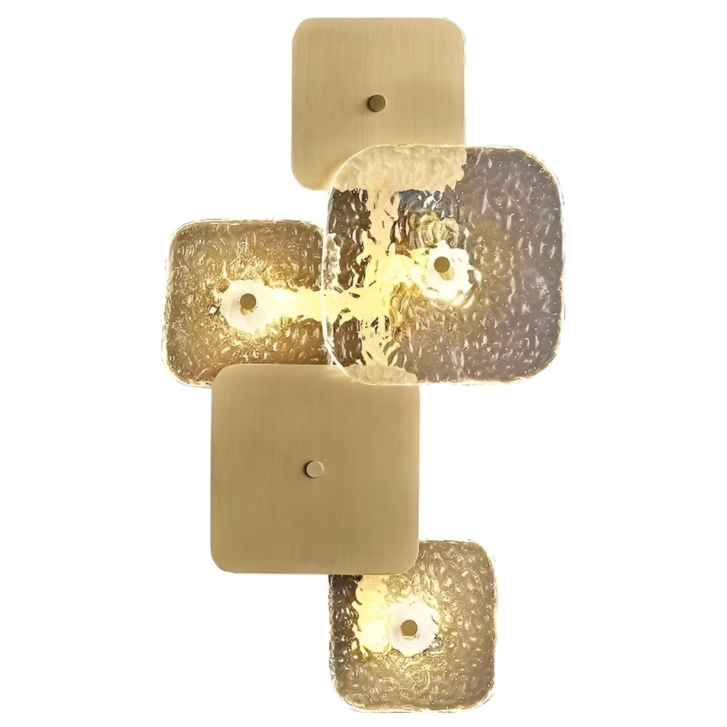 Creative Rounded Square Glass Copper LED Modern Wall Sconce Lighting