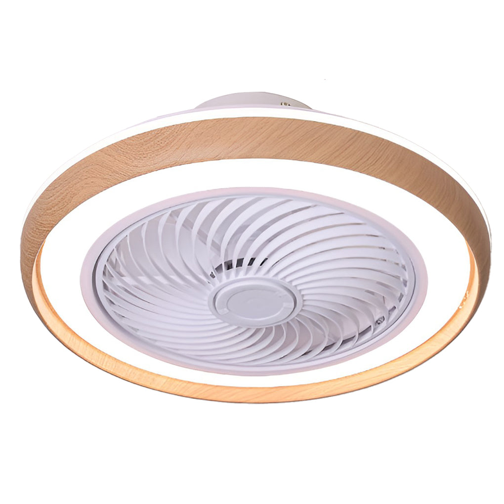 Round Ultra-thin Mute LED Nordic Bladeless Ceiling Fans with Remote Control