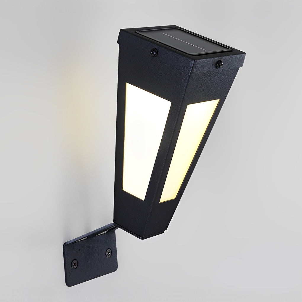 Waterproof Intelligent Metal LED Black Modern Solar Outdoor Wall Light