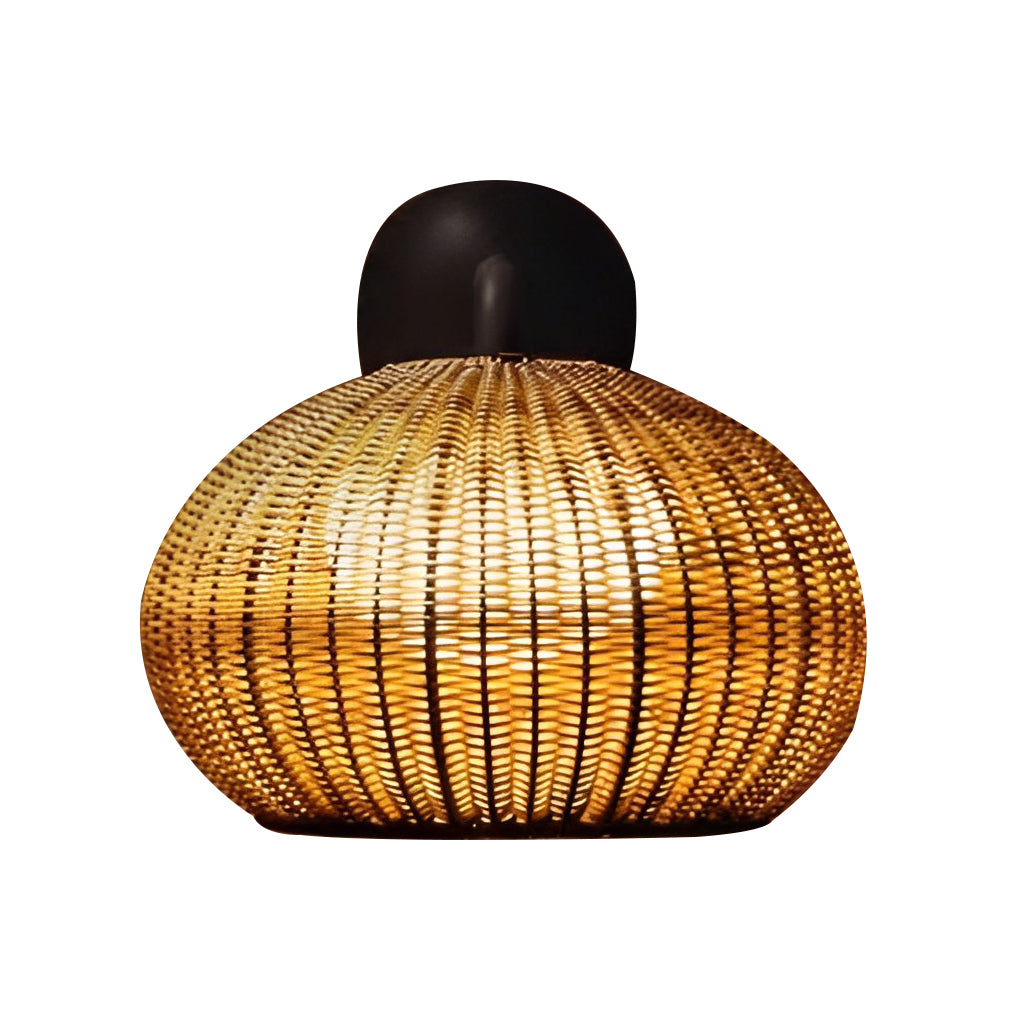 Lantern Shaped Waterproof Rattan Modern Outdoor Wall Lamp Chandelier