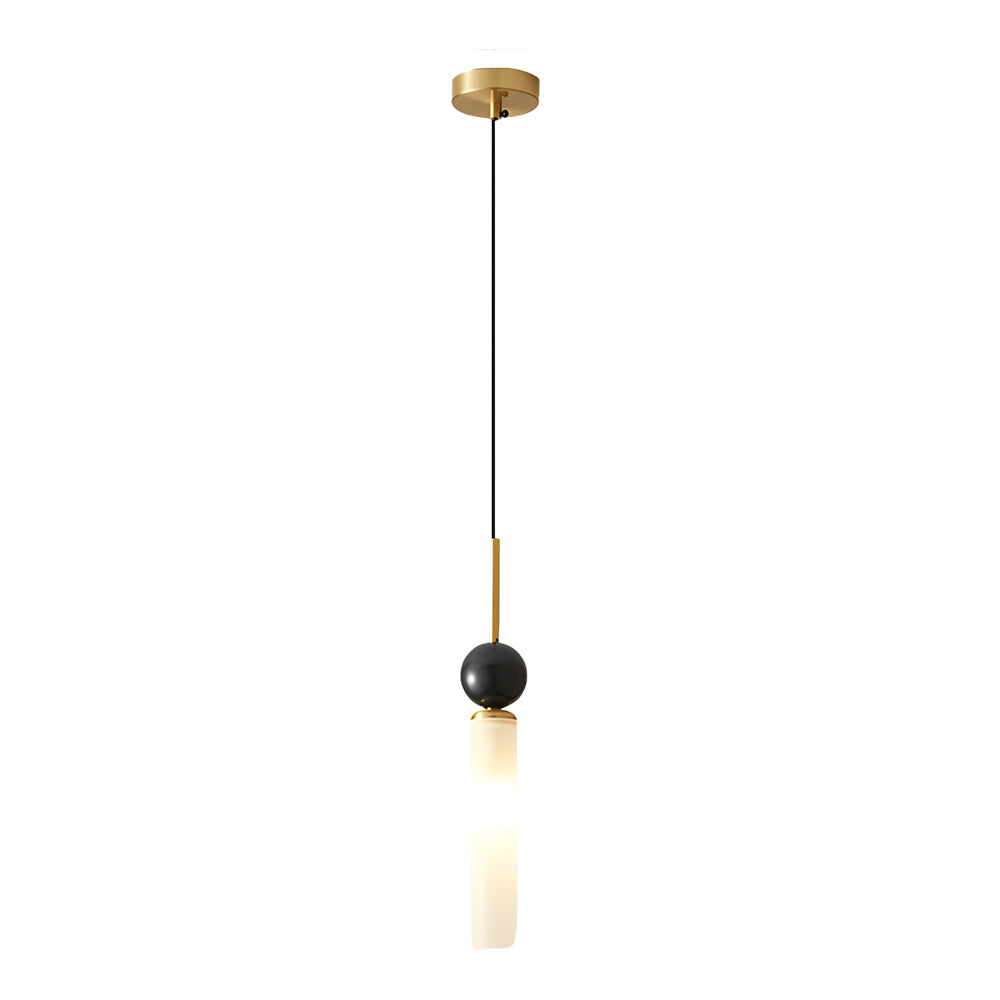 Vertical Marble Cylinder 1-Light Pendant Light - Modern Hanging Lamp