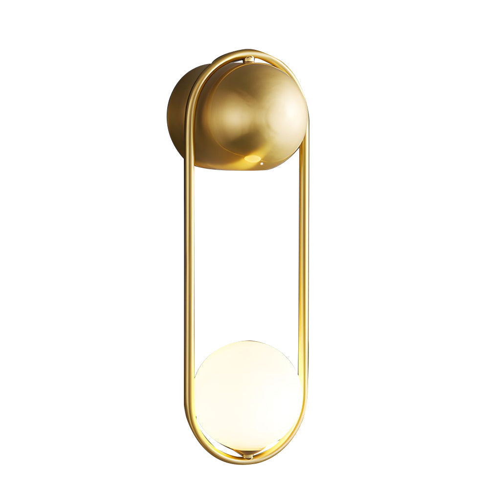 Mila Wall Sconce 1-light Glass Globe Wall Light - Gold/Black