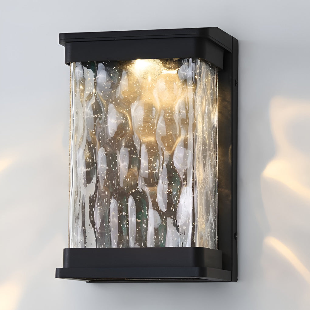 Waterproof Creative Glass LED Black Modern Outdoor Wall Sconce Lighting