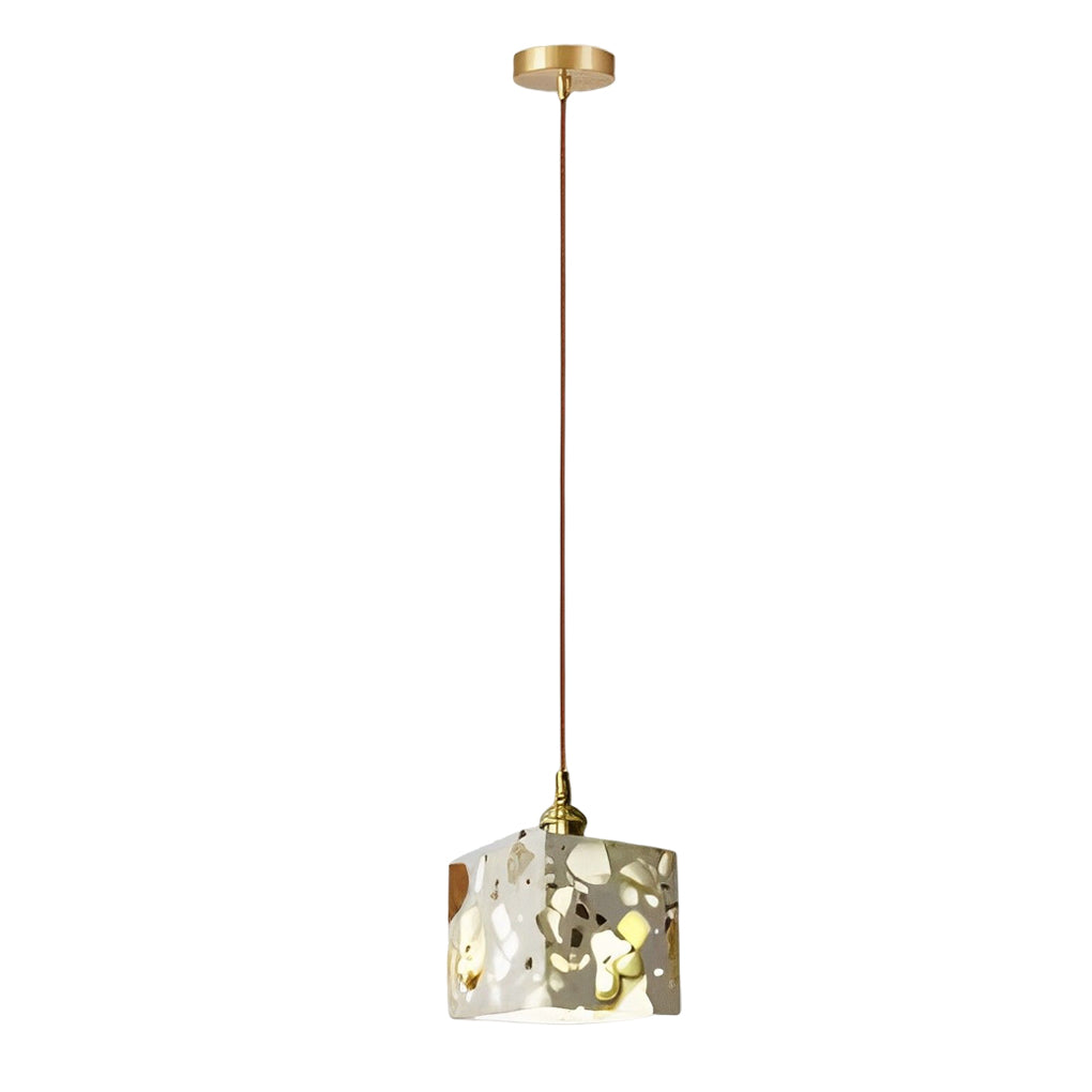 Retro Creative Terrazzo Concrete Eye Protection Nordic LED Chandelier