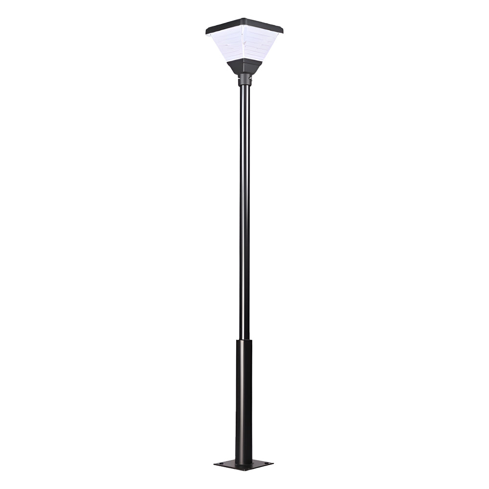 1-Light Black 98-In/118-In Solar LED Square Post Street Light