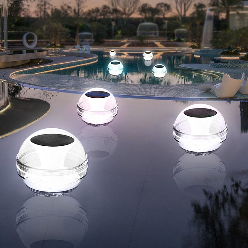 Round Intelligent Light Control RGB Dimmable Floating Solar Pool Lights