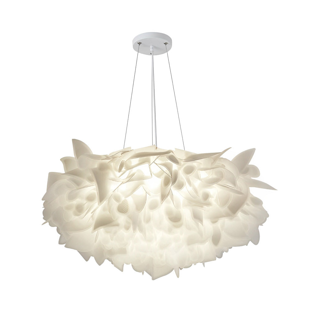 Flower Petals Three Step Dimming LED White Ins Nordic Chandelier Light