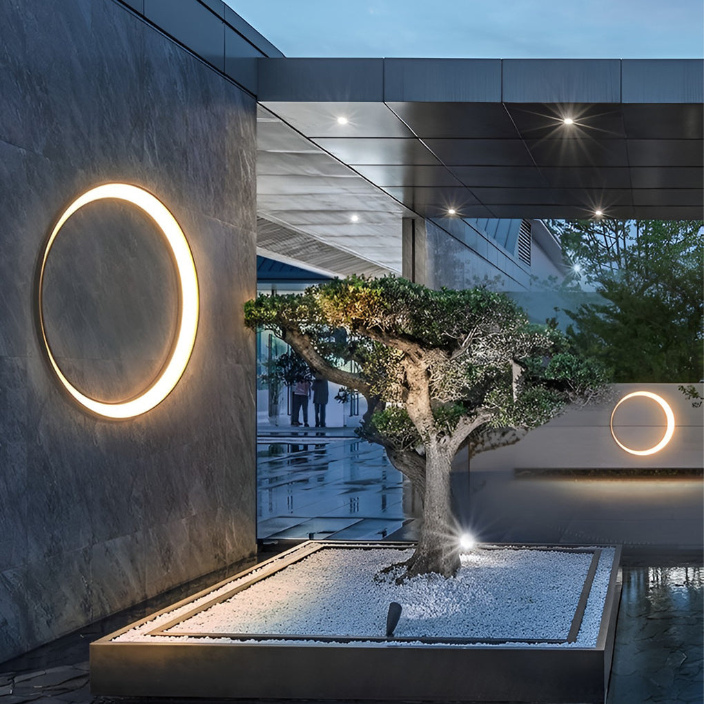 Circular Moon Led Waterproof Ip65 Modern Outdoor Wall Lights Wall Lamp