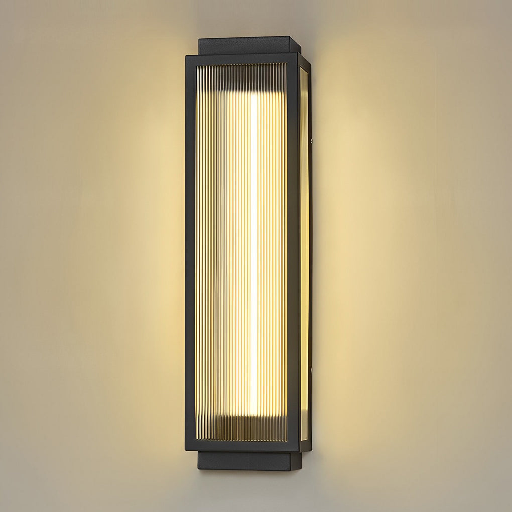 Rectangular Strip Waterproof LED Black Modern Outdoor Wall Lights