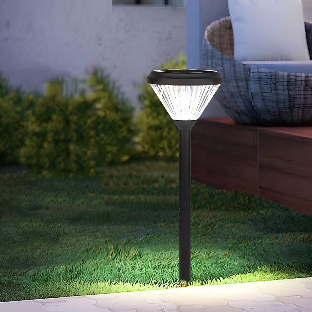 27.6-inch H Black Garden Solar Pathway Lights