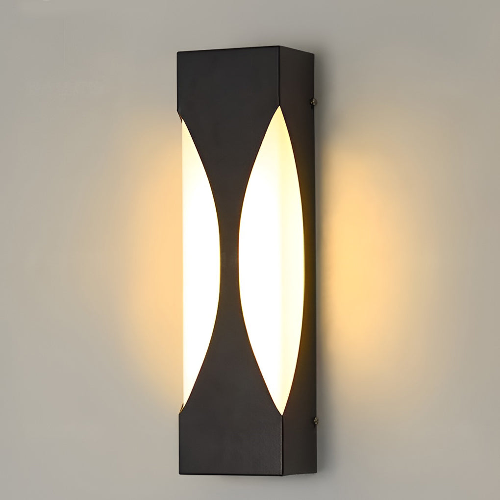 Creative Rectangular Waterproof LED Black Modern Outdoor Wall Sconce Lighting