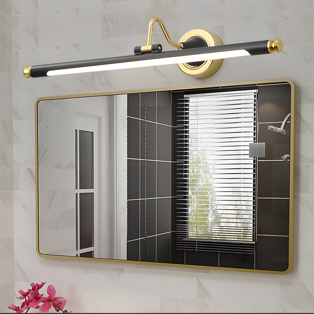 Gold and Black Rotatable Linear Vintage LED Bathroom Vanity Light