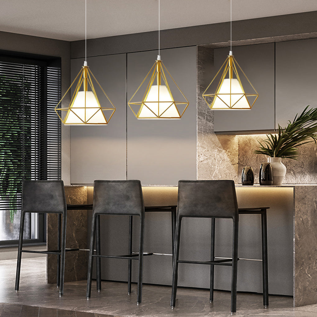 Geometric Metal LED Country Pendant Lights Kitchen Island Lighting